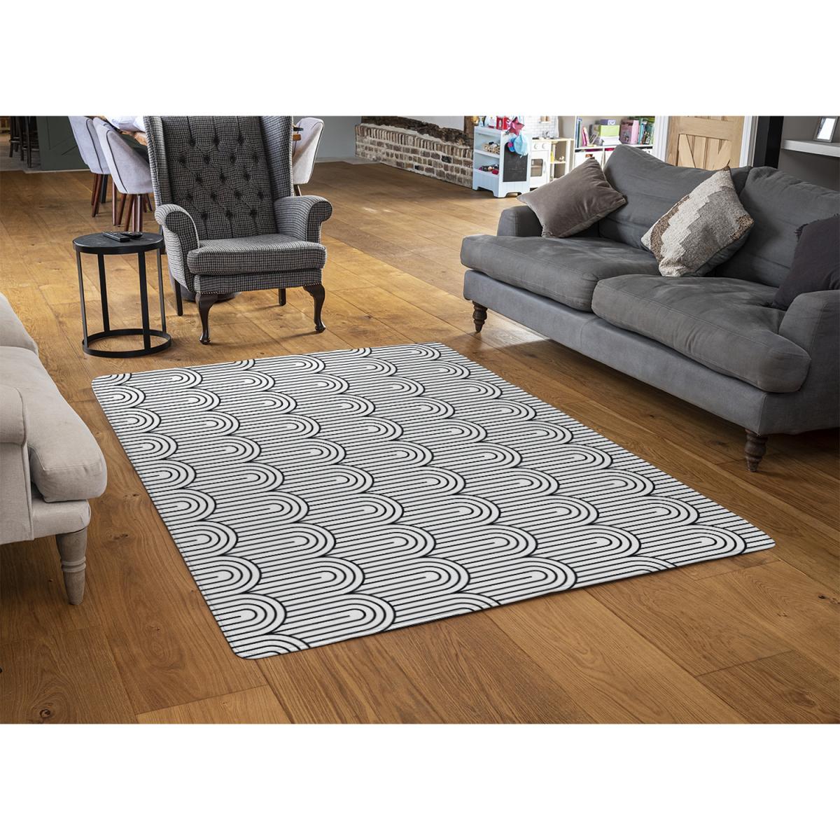 Geometric Curves Rug - Black / 110cm – image 2