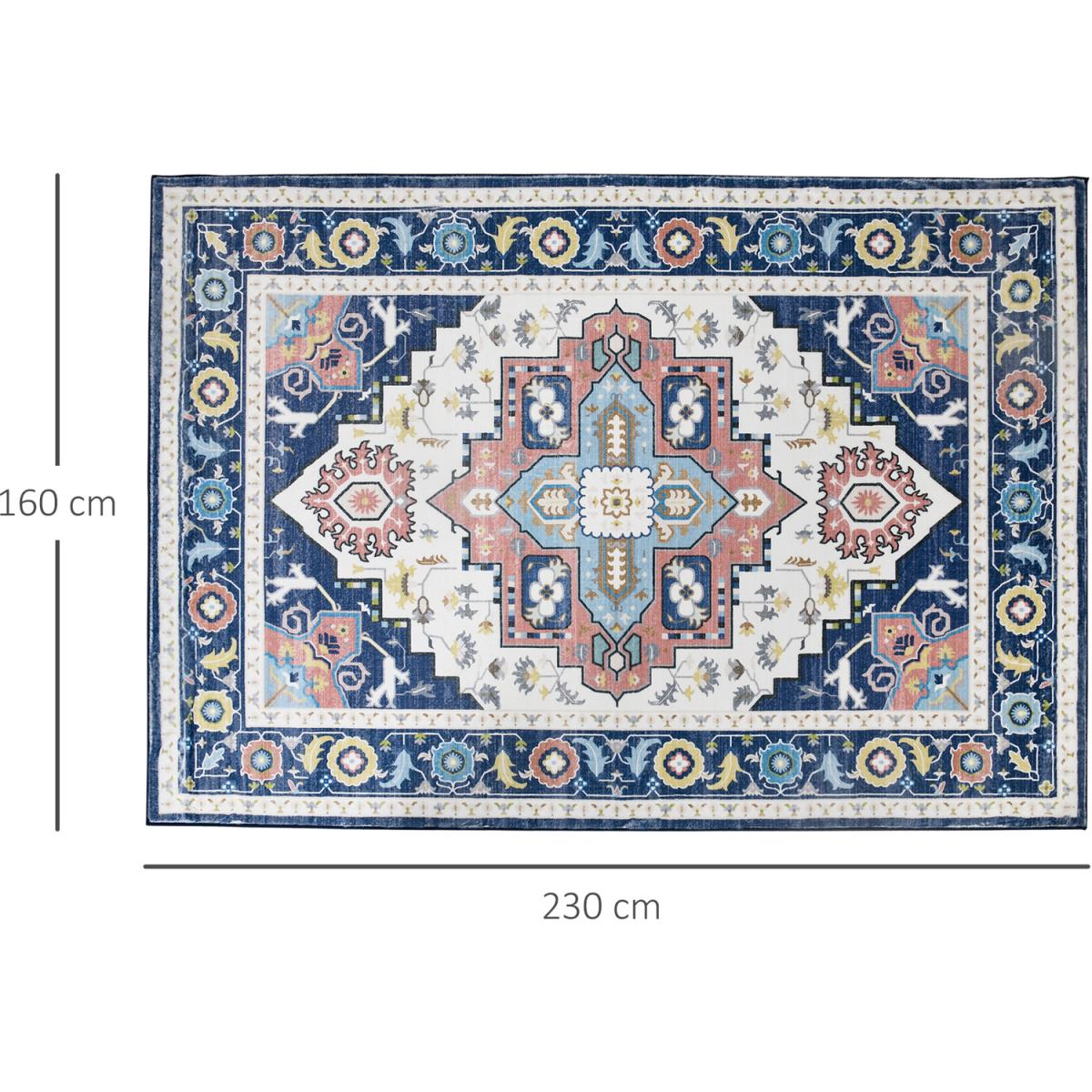 Large Floral Boho Area Rugs Carpet for Living Room, Bedroom - Blue – image 6
