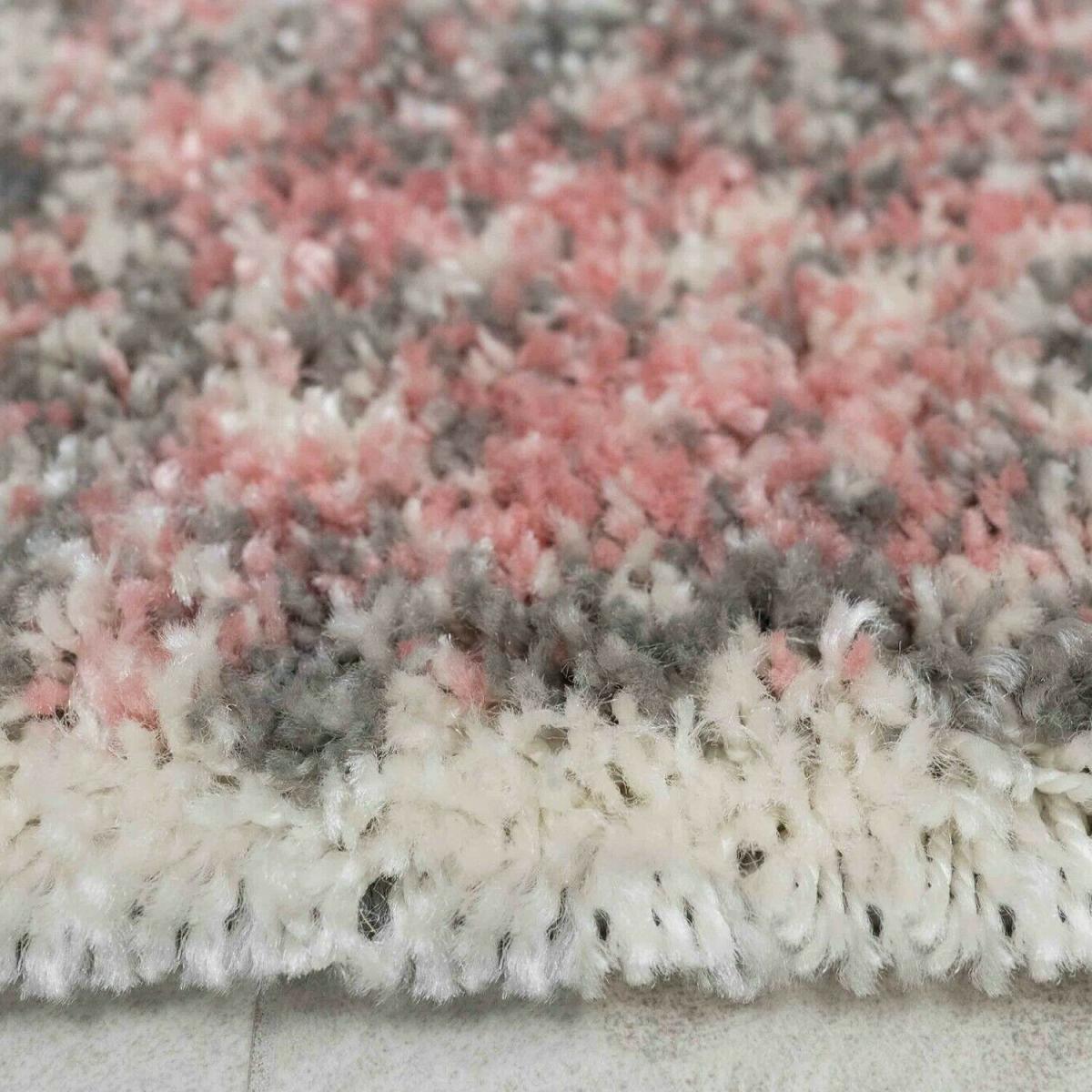 Pink and Grey Trellis Shaggy Rug - Lush - Blush / 10kg / 200x290cm – image 3