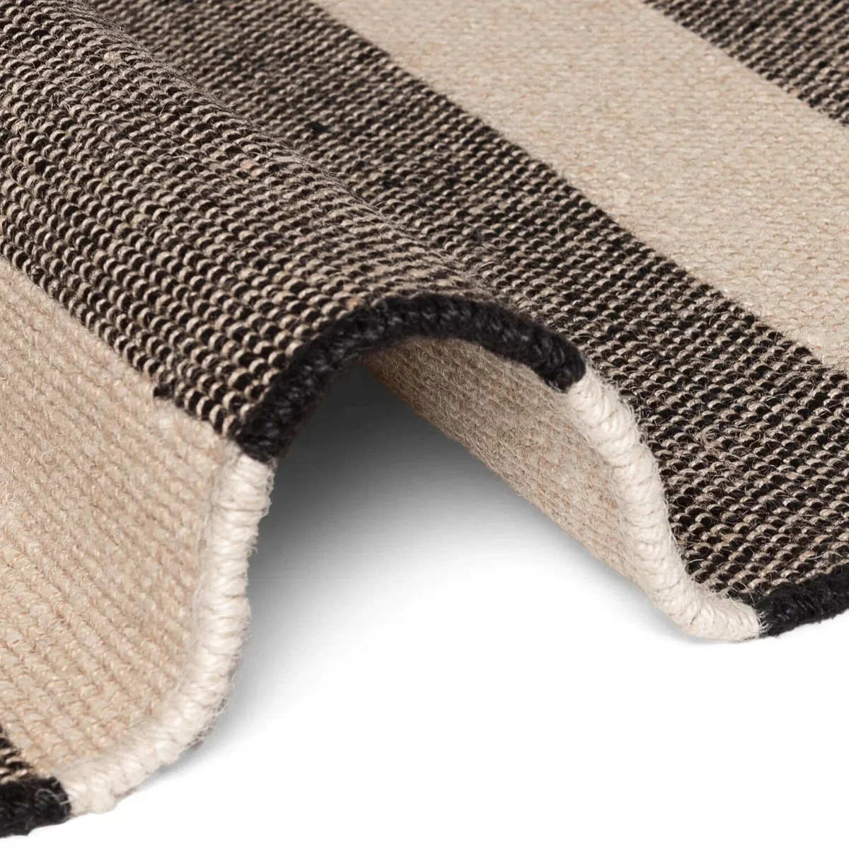 Hanse Home Handloom Playa Natural Jute Striped Runner Rug Black & White - Black & White / 230.0cm / 160.0cm – image 4