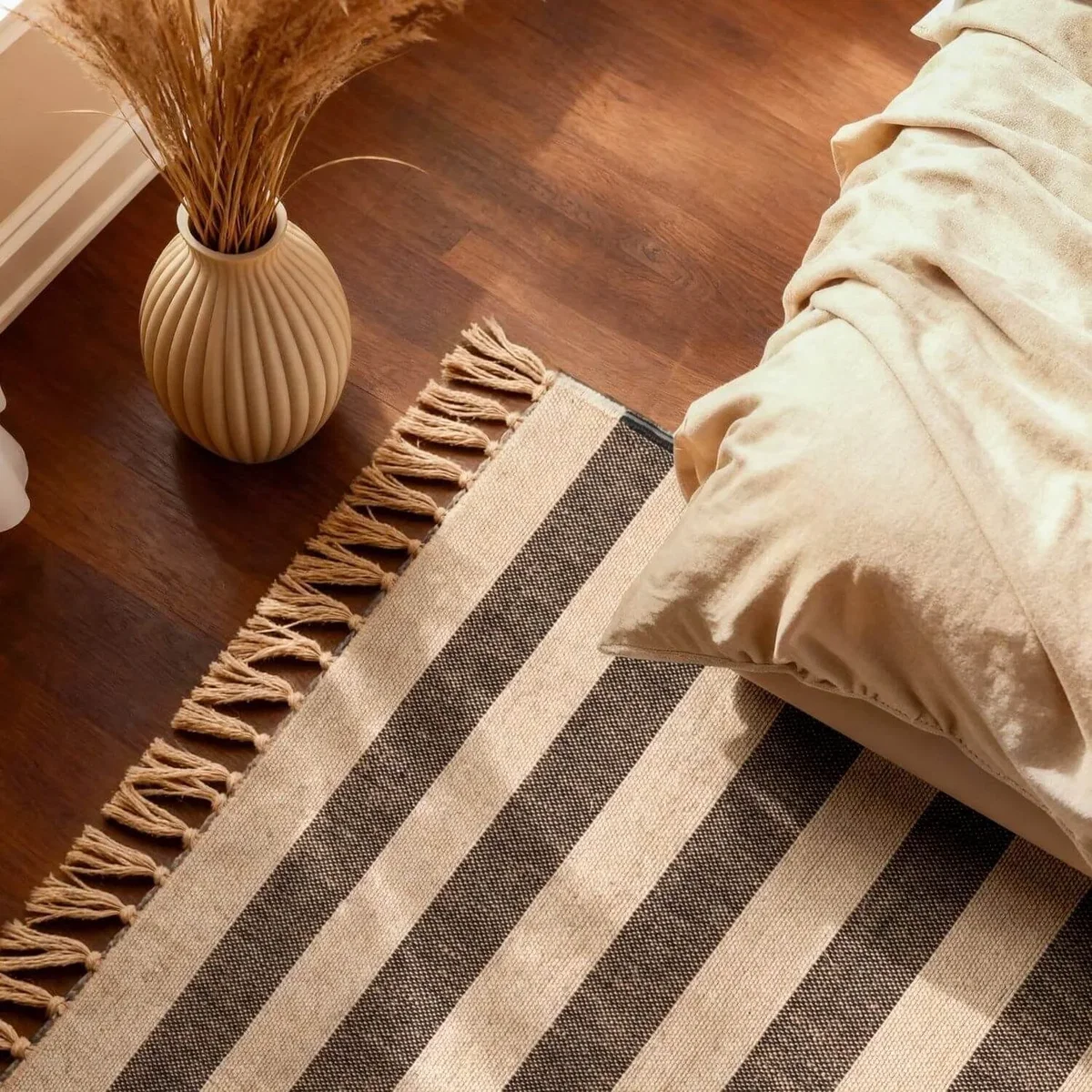 Hanse Home Handloom Playa Natural Jute Striped Runner Rug Black & White - Black & White / 230.0cm / 160.0cm – image 8