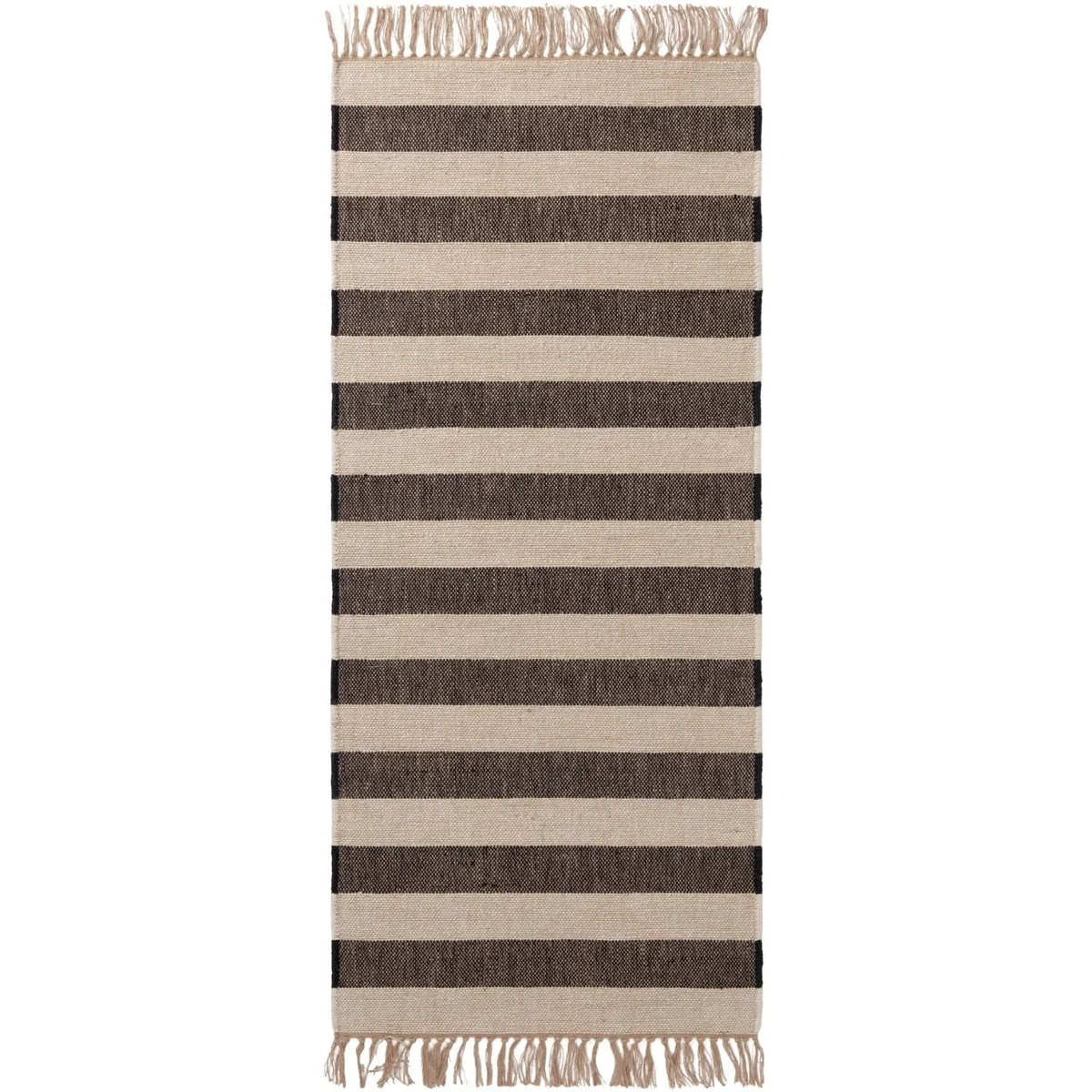 Hanse Home Handloom Playa Natural Jute Striped Runner Rug Black & White - Black & White / 230.0cm / 160.0cm – image 10