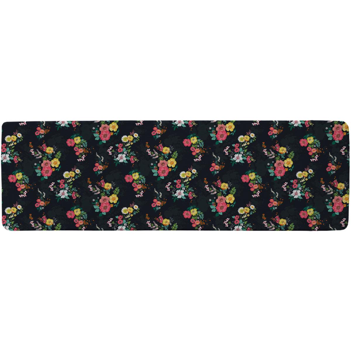 Floral Pattern Runner Rug - Black – image 2