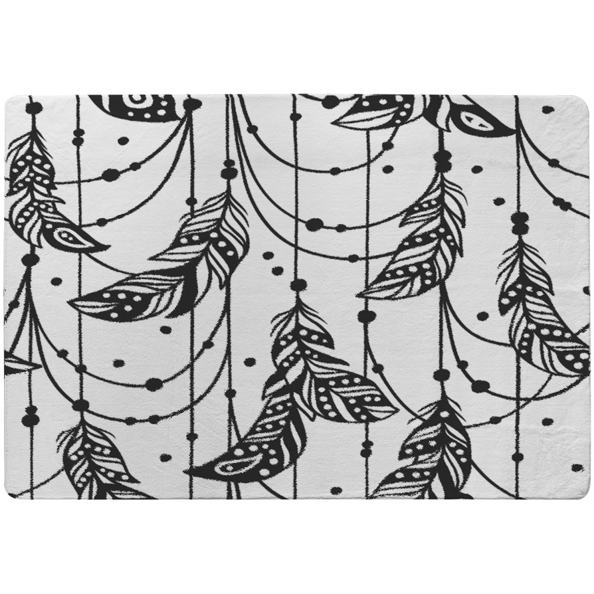 Hand Drawn Bohemian Chic Style Rug - Black / 230cm – image 2