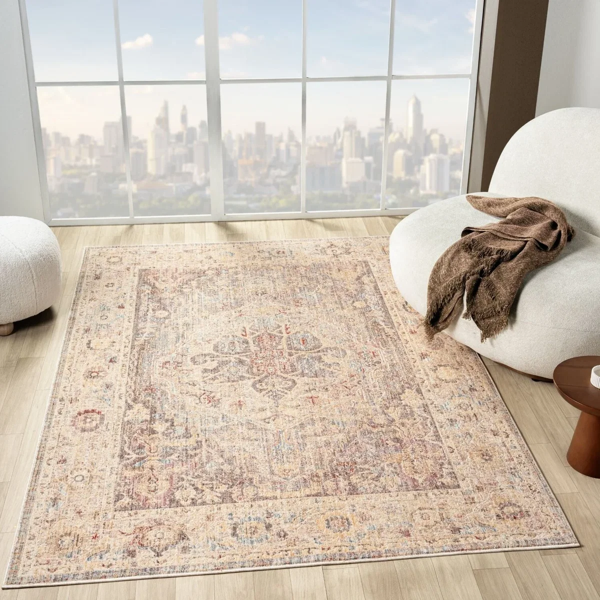 Underfoot Tundra Large Living Room Rug - 8 mm Polyester Pile, Jute Backing, Beige - Beige – image 2