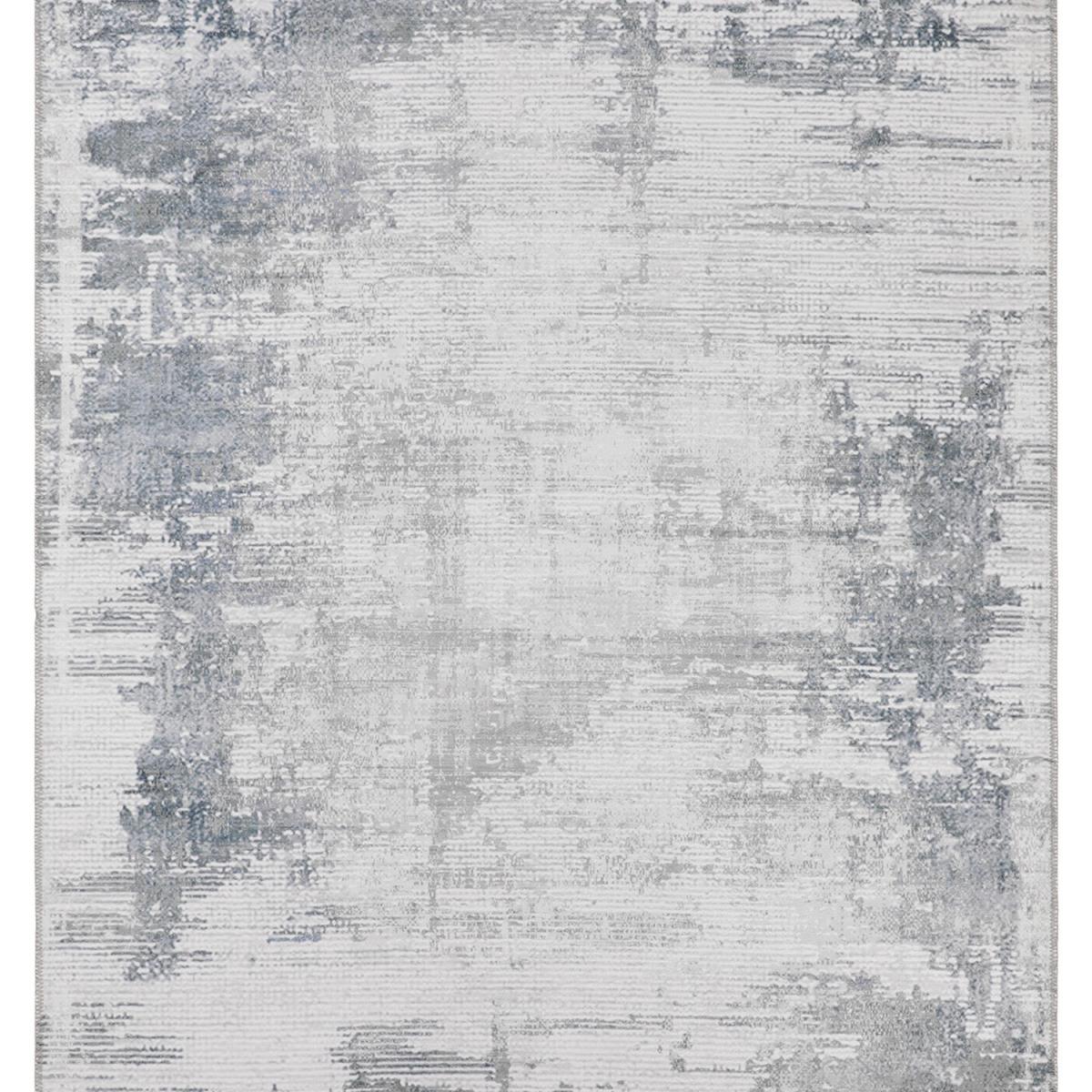 Flatweave London Abstract Chenille Rug - Grey and Blue / 80x200cm – image 2