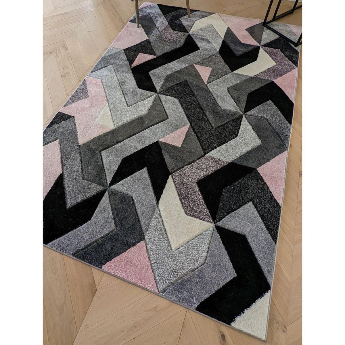 Blush Pink Herringbone Area Rug - Boston - Pink / 5g / 230cm – image 2