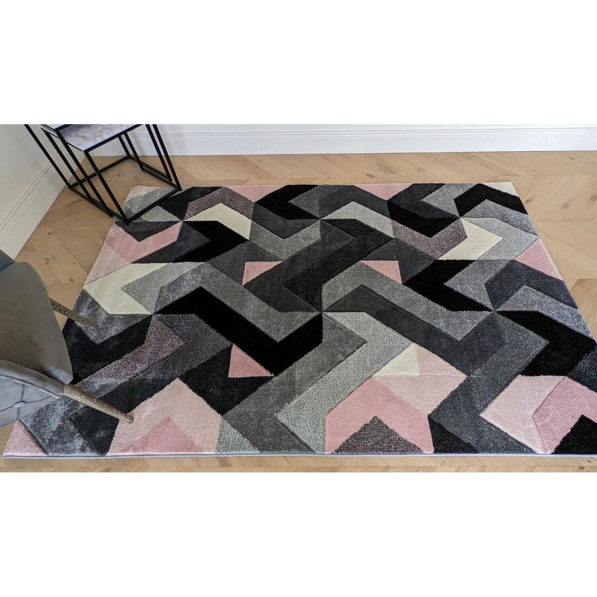 Blush Pink Herringbone Area Rug - Boston - Pink / 5g / 230cm – image 4