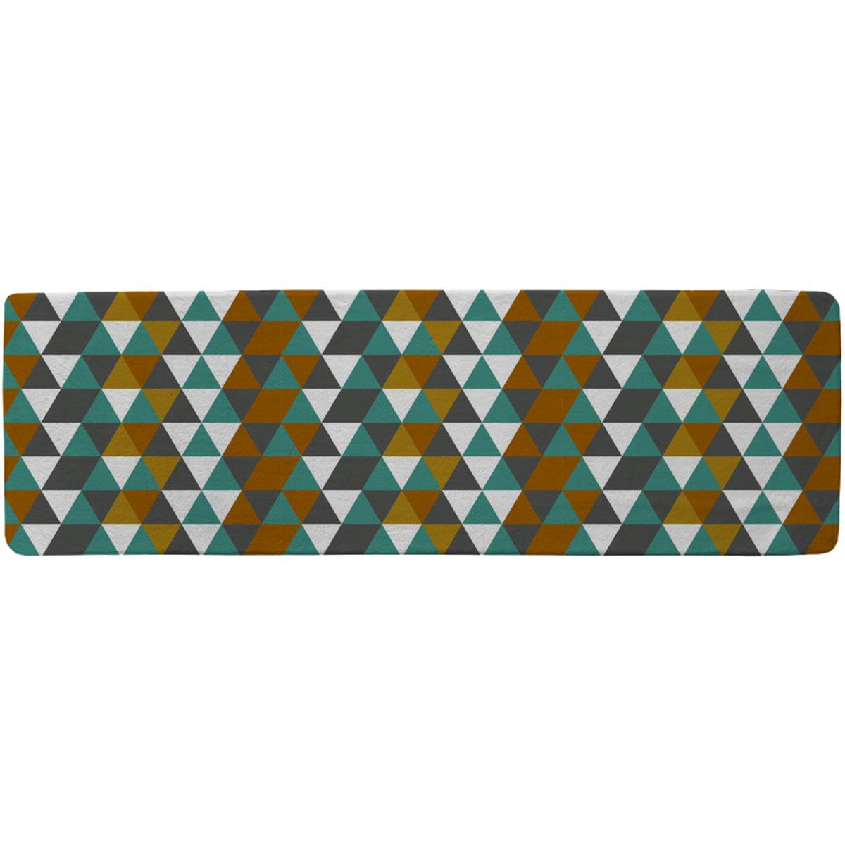 Autumn Geometric Triangles Runner Rug - Green – image 2