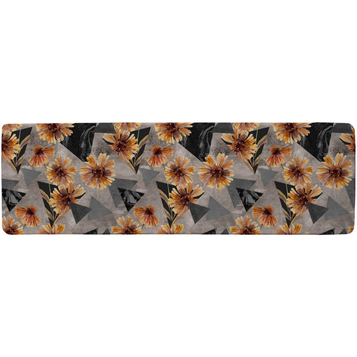 Geometric Floral Shapes Runner Rug - Brown – image 2