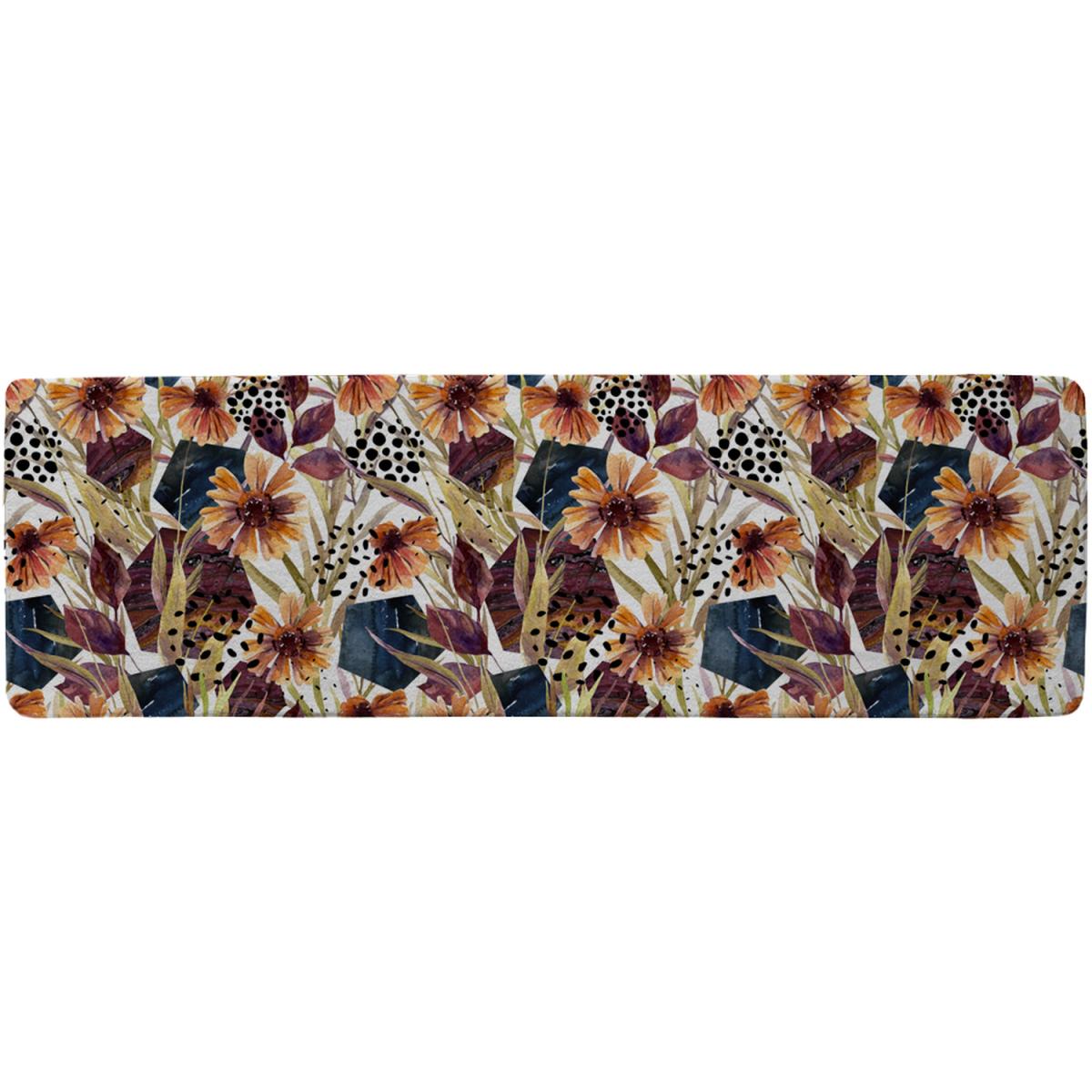 Autumn Geometric Flowers Runner Rug - Brown – image 2