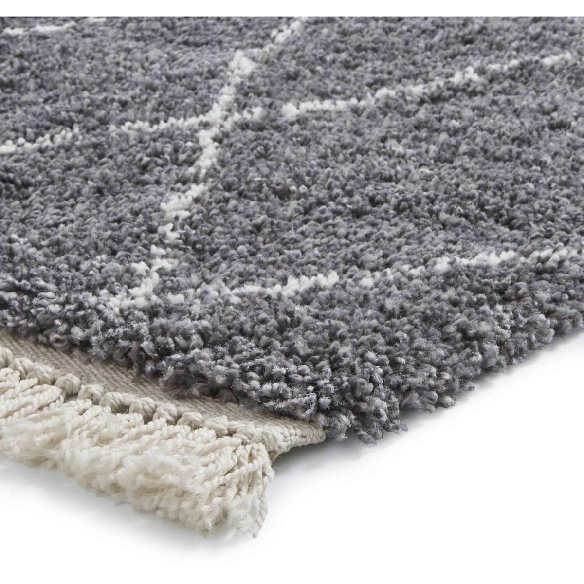 Grey Soft Moroccan Shaggy Living Room Rug - Grey / 5kg – image 2