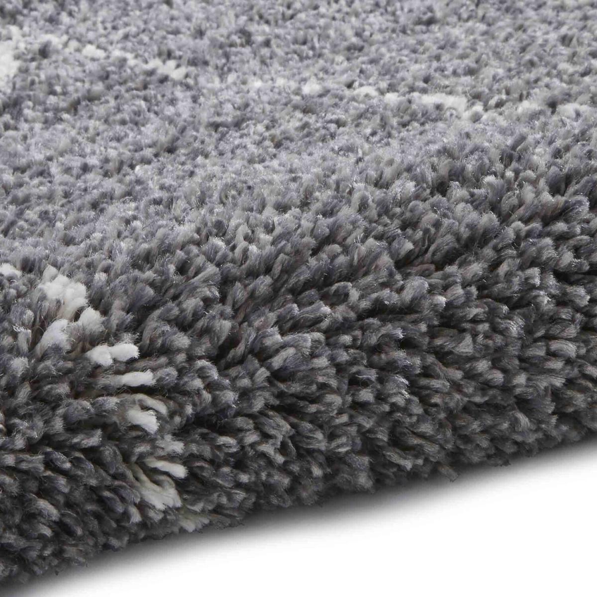 Grey Soft Moroccan Shaggy Living Room Rug - Grey / 5kg – image 3