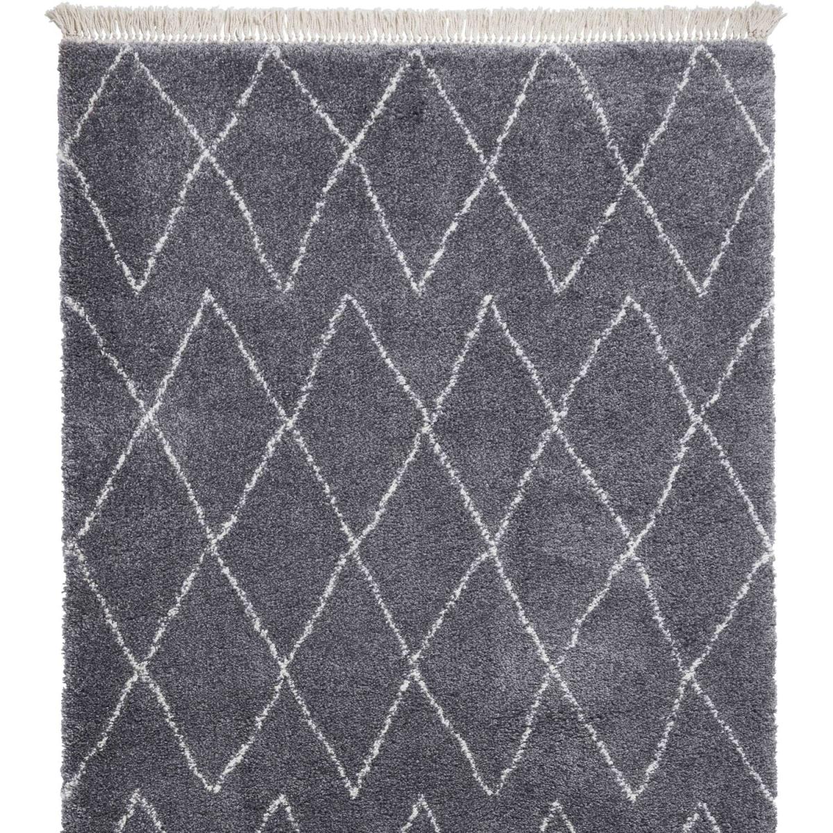 Grey Soft Moroccan Shaggy Living Room Rug - Grey / 5kg – image 4