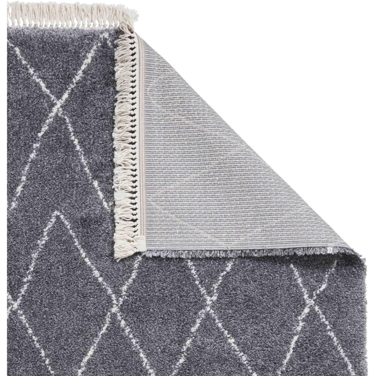 Grey Soft Moroccan Shaggy Living Room Rug - Grey / 5kg – image 5