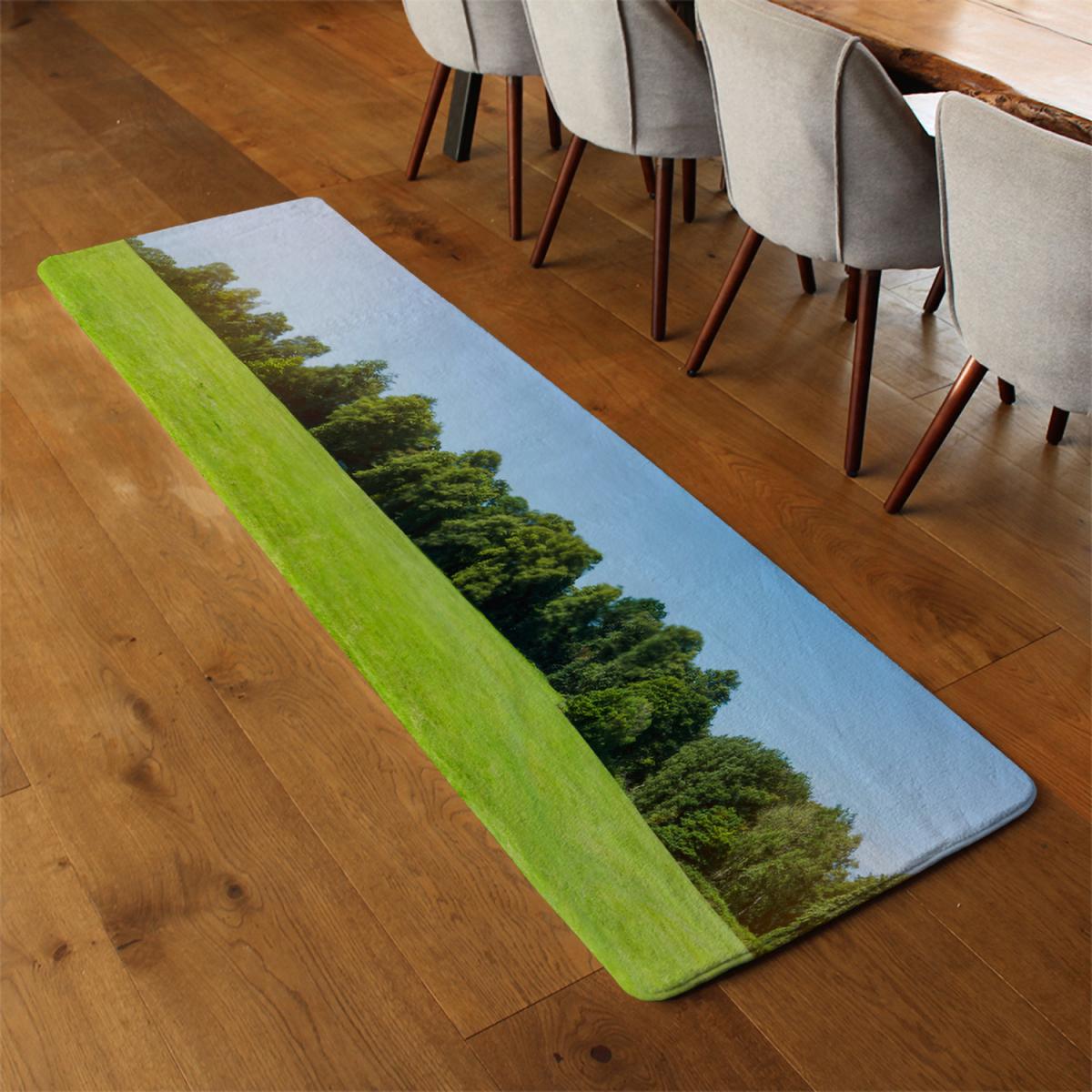 Environment public park with sun rays Designer Runner Rug - Green – image 3