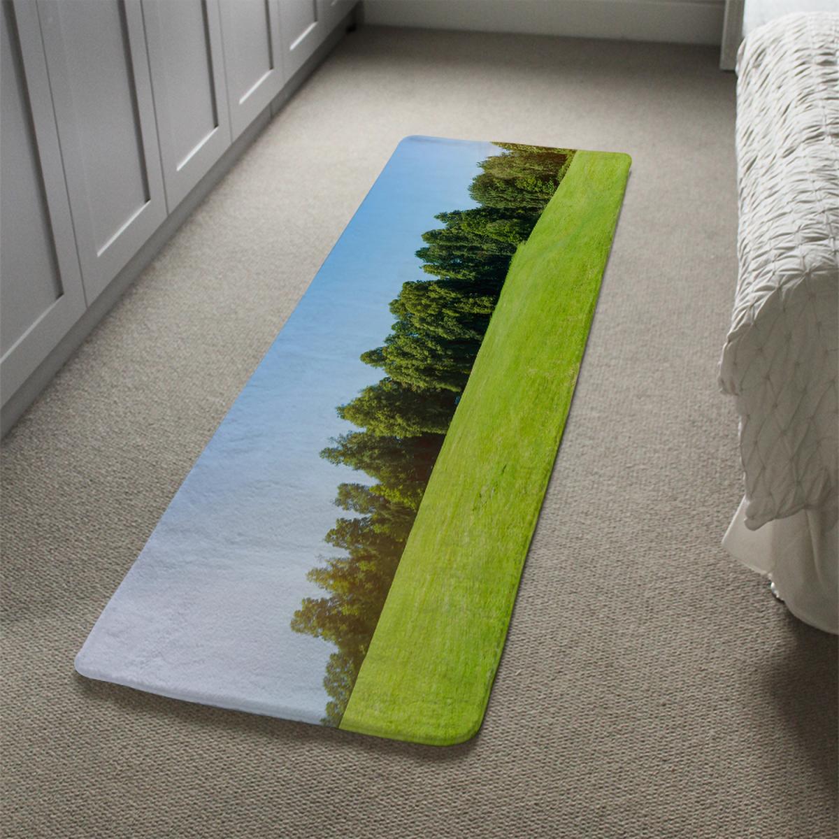 Environment public park with sun rays Designer Runner Rug - Green – image 4