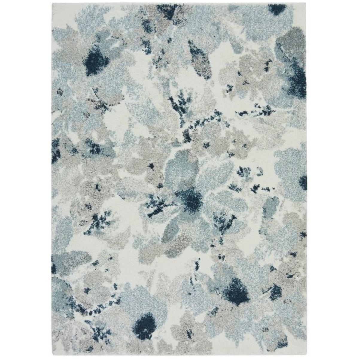 Blue Distressed Floral Rug - Pori - Blue / 150cm – image 2