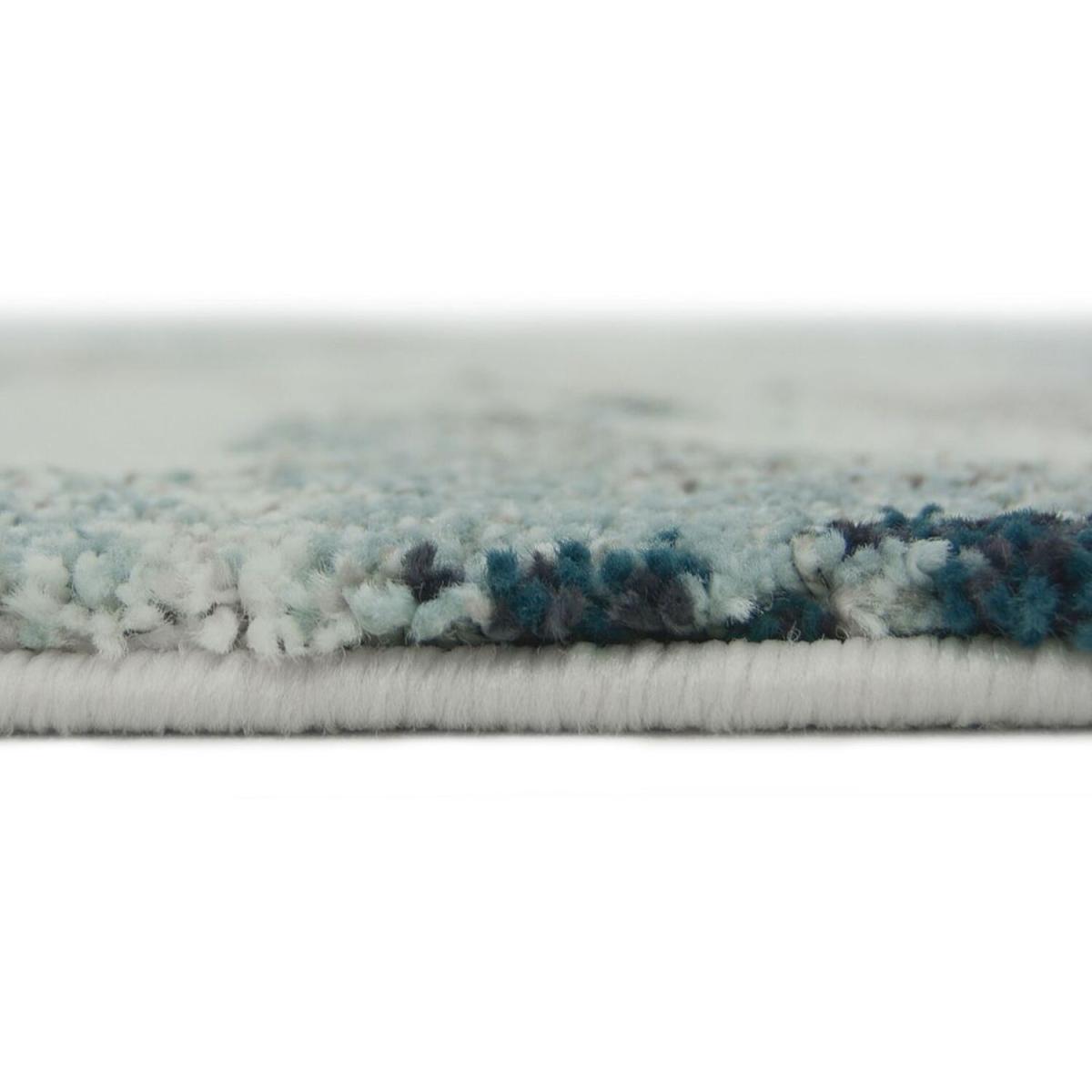 Blue Distressed Floral Rug - Pori - Blue / 150cm – image 4