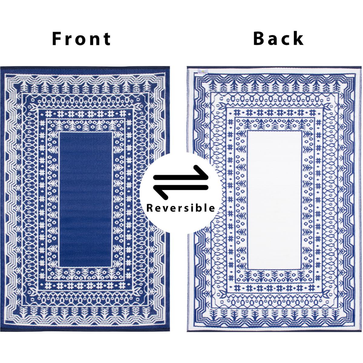 Plastic Outdoor Rug Fresco Dark Blue Cream - Dark Blue/Cream / 180cm – image 3