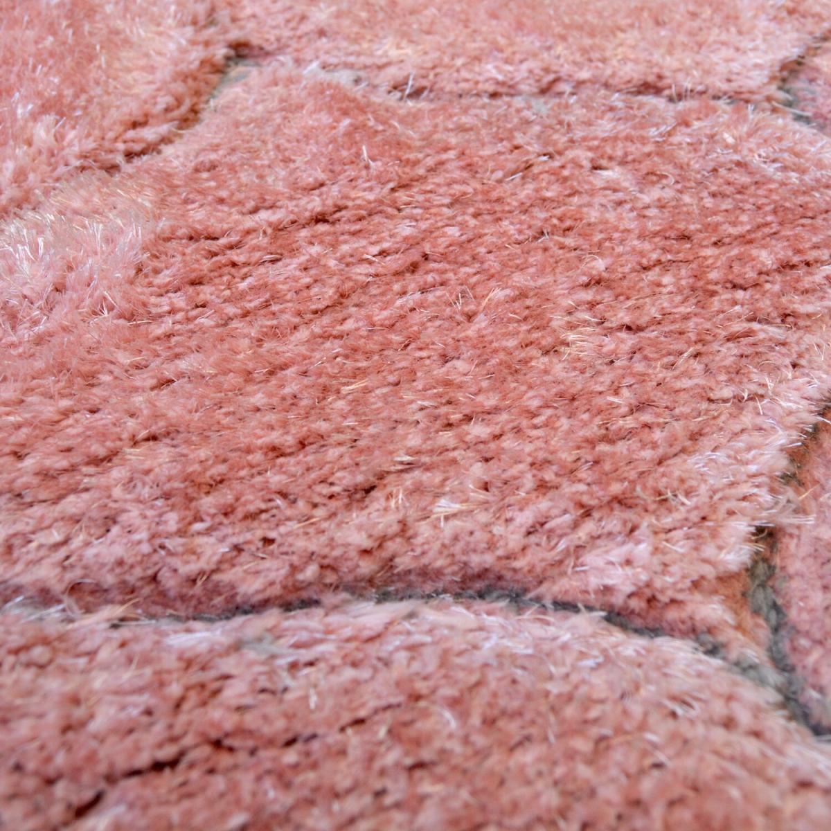 Blush Pink Carved Trellis Shaggy Rug - Kasta - Blush / 80x150cm – image 2