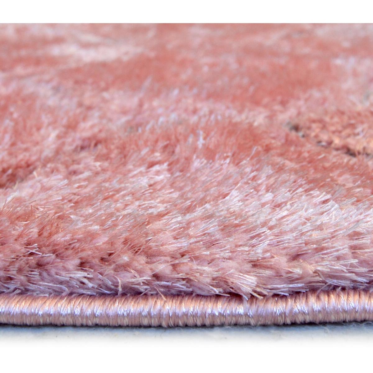 Blush Pink Carved Trellis Shaggy Rug - Kasta - Blush / 80x150cm – image 3