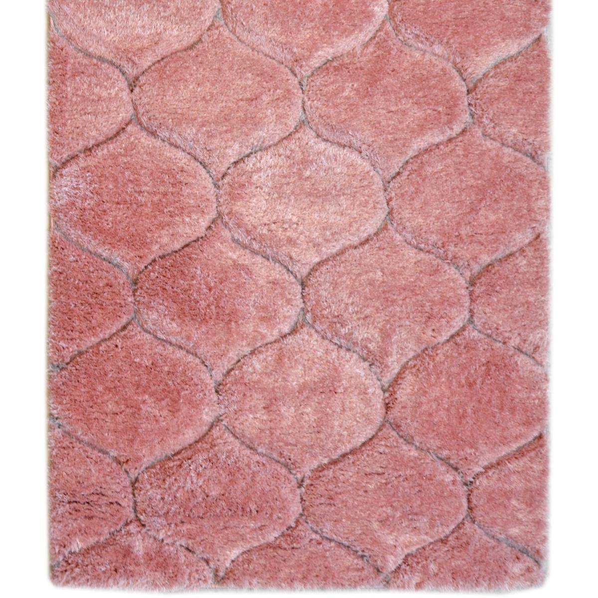 Blush Pink Carved Trellis Shaggy Rug - Kasta - Blush / 80x150cm – image 4