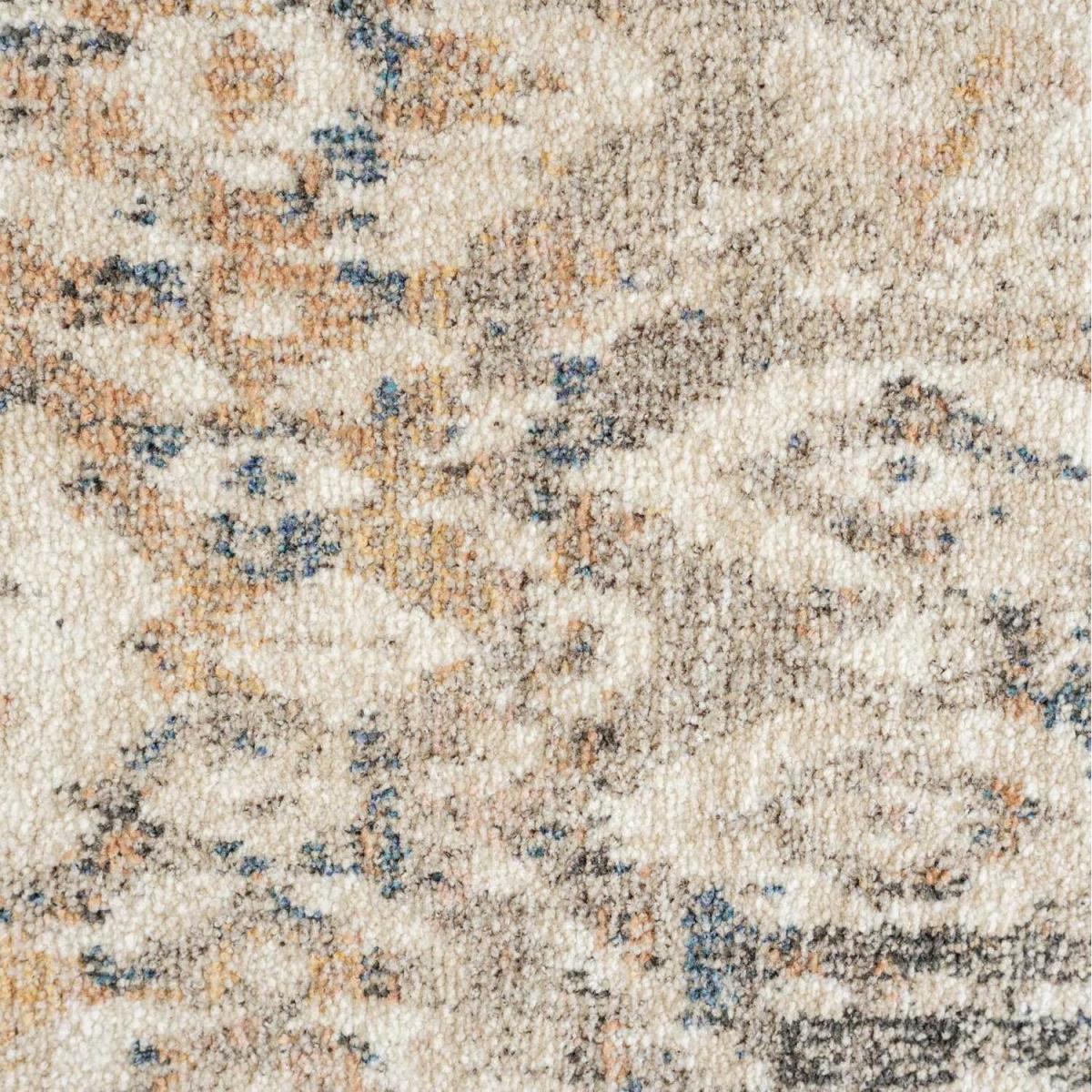 Natural Beige Gold Distressed Diamond Geometric Living Area Rug - Beige / 110 x 60cm – image 3