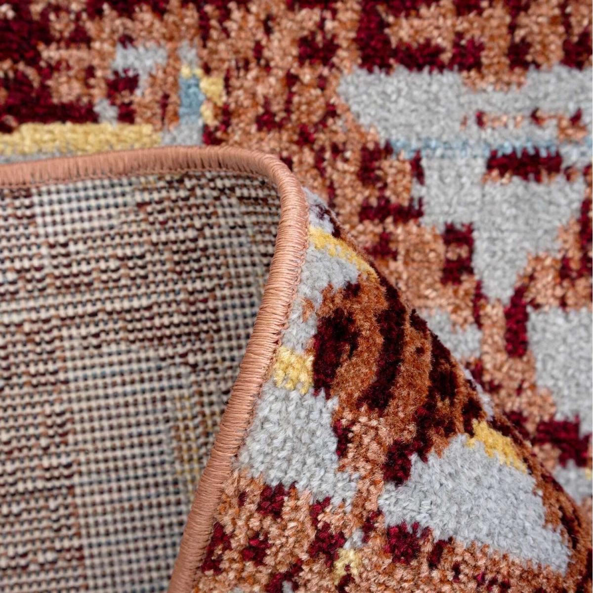 Red and Flecked Blue Tribal Flatweave Area Rug - Cadiz - Red – image 4