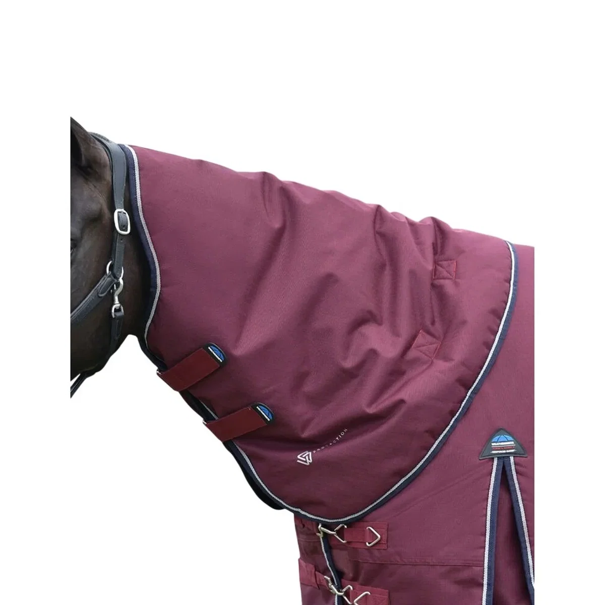 Weatherbeeta Comfitec Essential Detachable Neck 220g Horse Turnout Rug - Burgundy/Navy – image 2