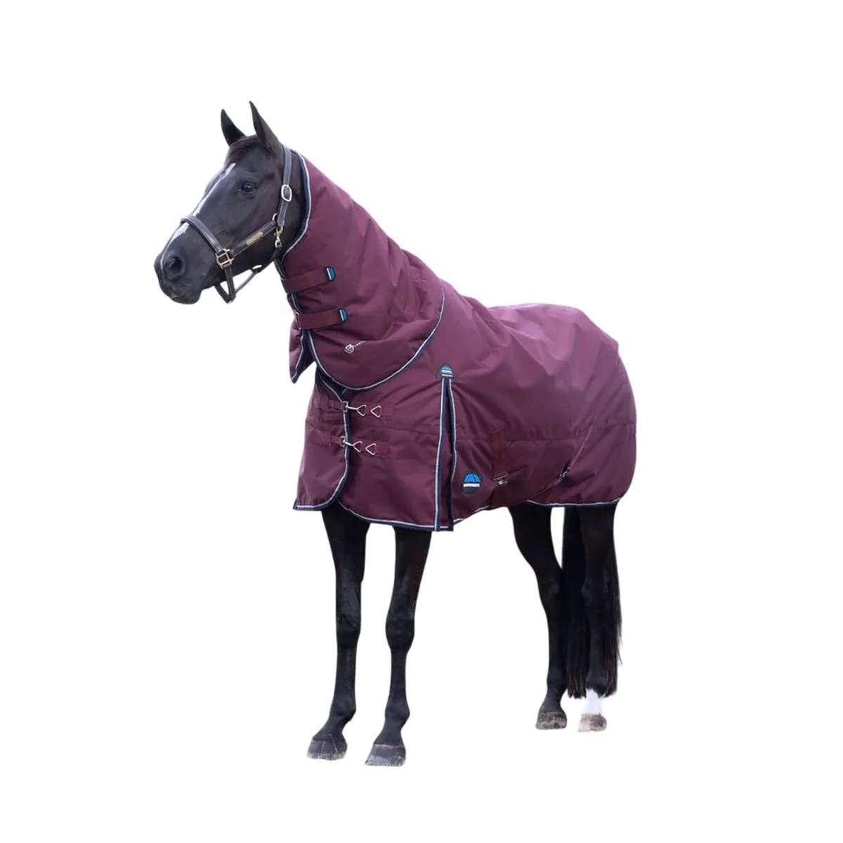 Weatherbeeta Comfitec Essential Detachable Neck 220g Horse Turnout Rug - Burgundy/Navy – image 4