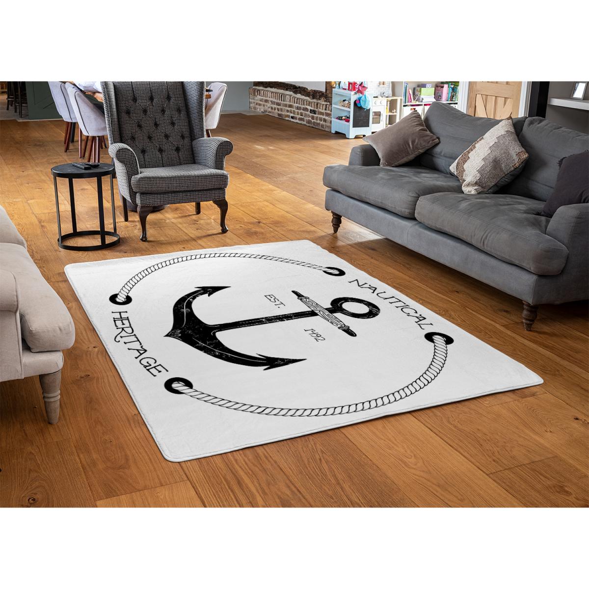 Nautical Anchor Rug - Black / 230cm – image 3