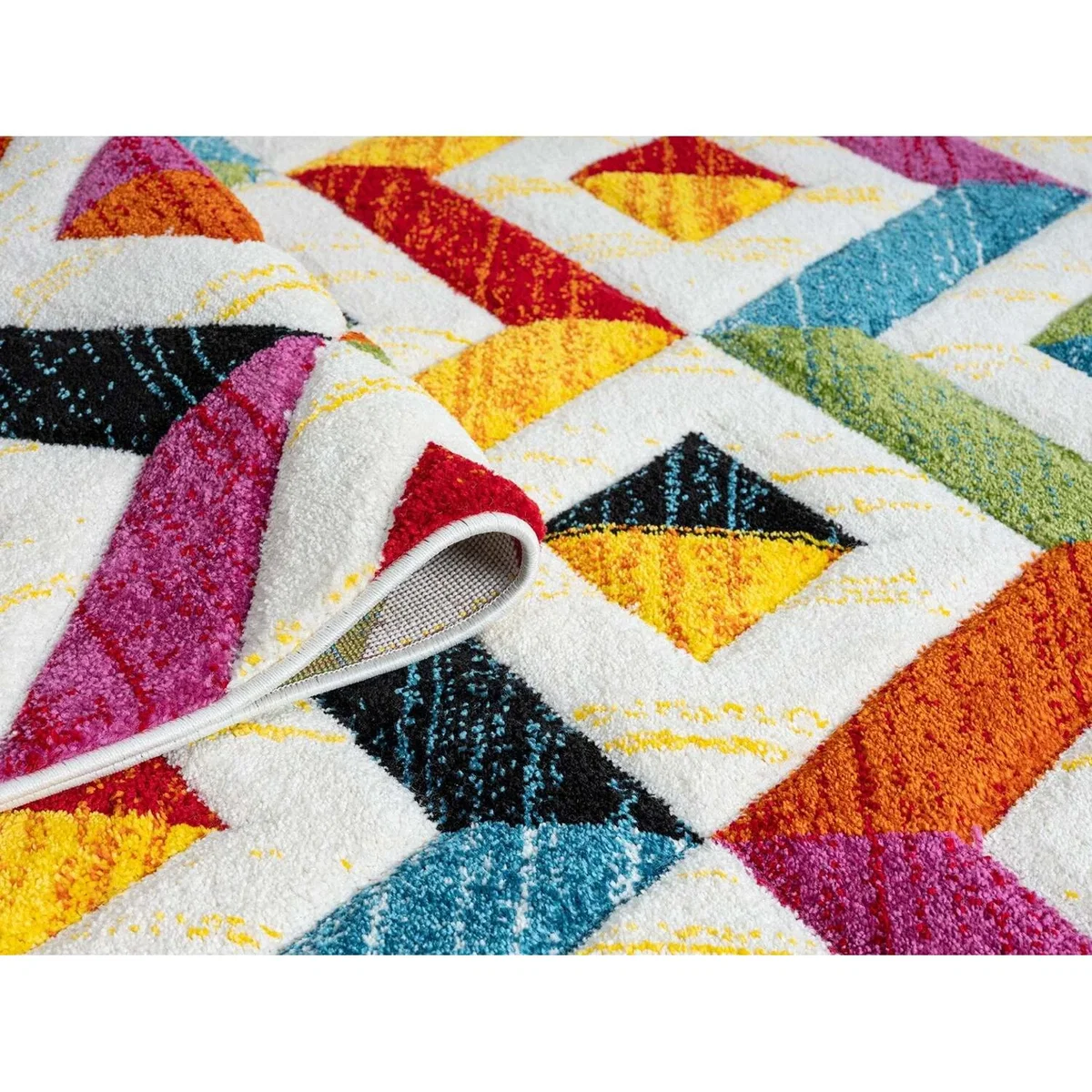Underfoot Niro Bright Multi-Colour Geometric Floral-Border Rug - Multi-Colour / 2300.0mm – image 2