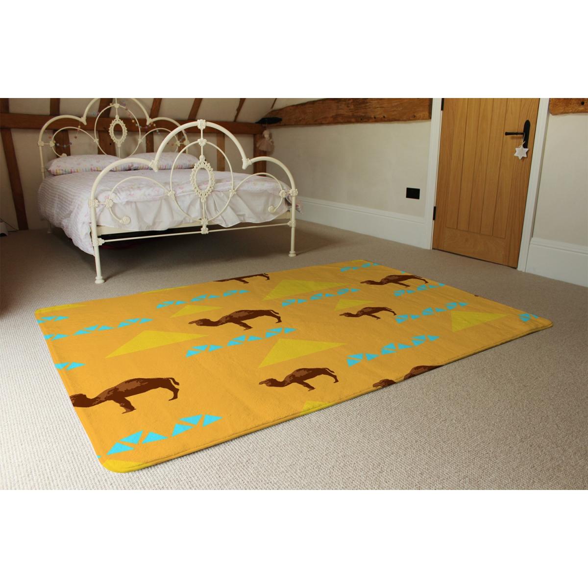 Seamless Pattern With Camels Designer Rug - Orange / 200cm – image 3