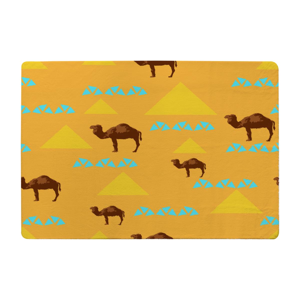 Seamless Pattern With Camels Designer Rug - Orange / 200cm – image 1