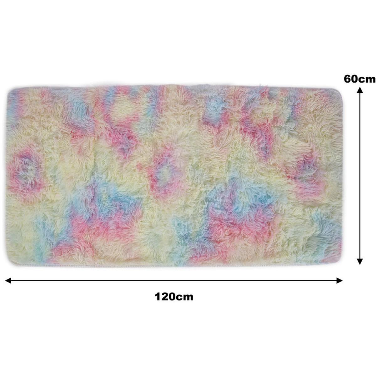 Cashmere Fluffy Anti-Skid Rainbow Yoga Indoor Carpet - Multicolour – image 5