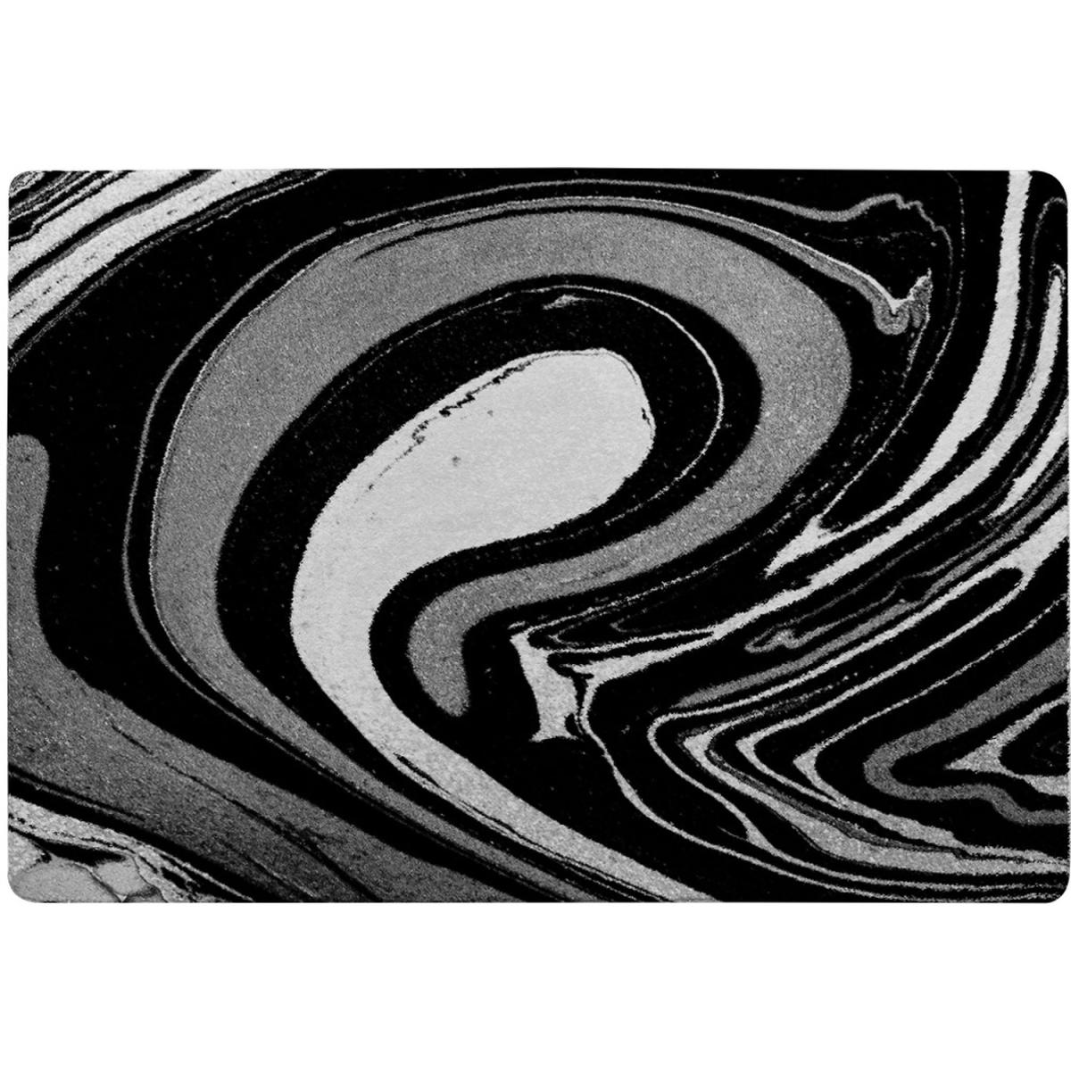 Black Marbled Paint Rug - Black / 230cm – image 2