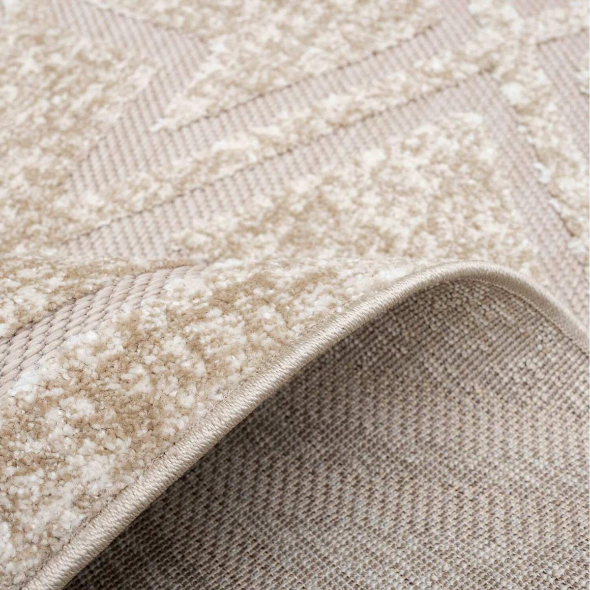 Beige Textured Modern Trellis Geometric Weatherproof Indoor Outdoor Area Rug - Beige / 170 x 120cm – image 5