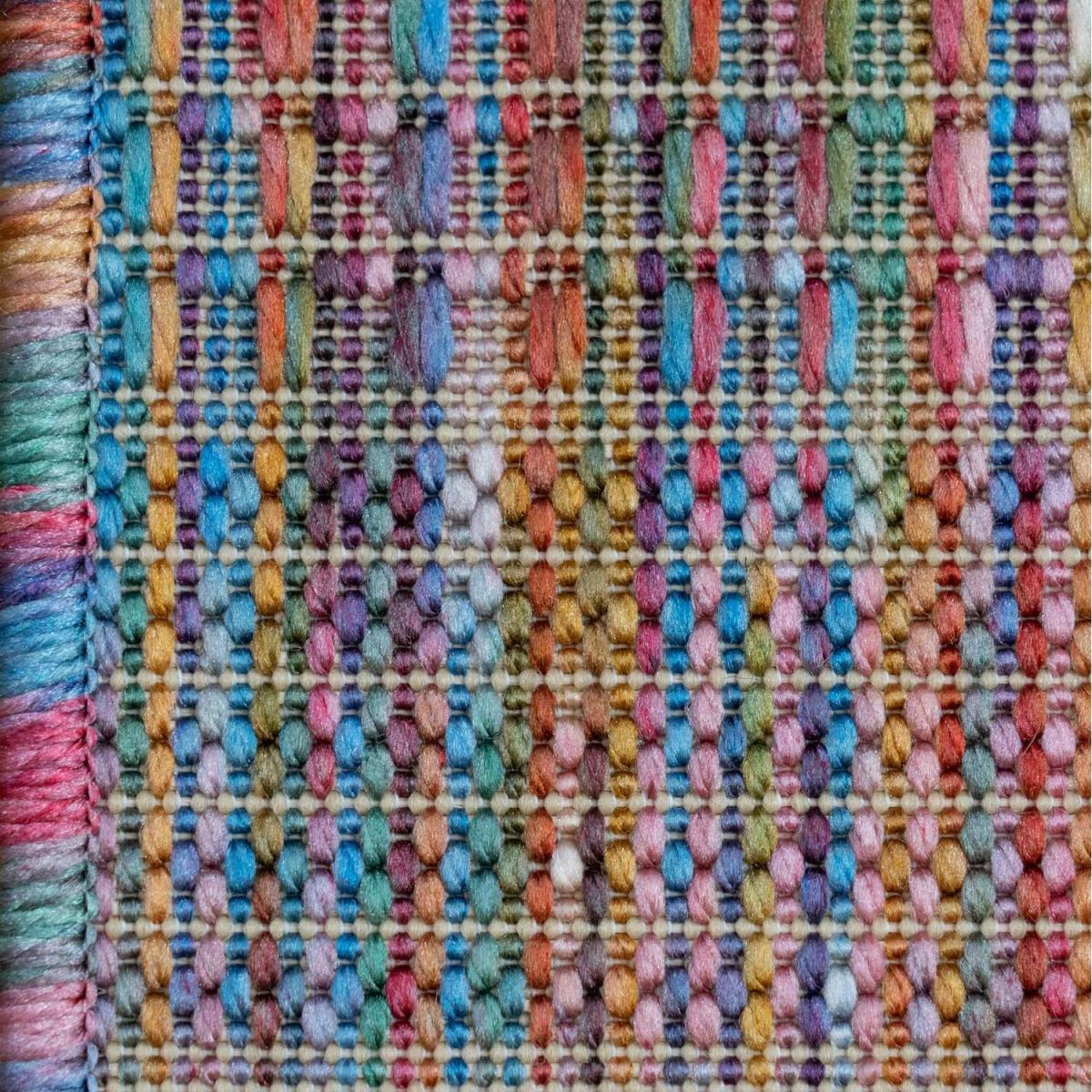 Bright Multicolour Rainbow Durable Mottled Flatweave Indoor Outdoor Area Rug - Multicolour / 290 x 200cm – image 2