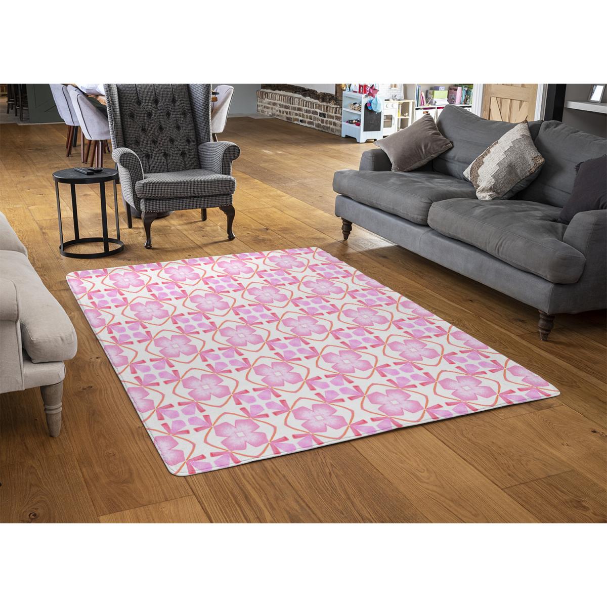 Orange Sublime Boho Chic Summer Design Rug - Pink / 150cm – image 2