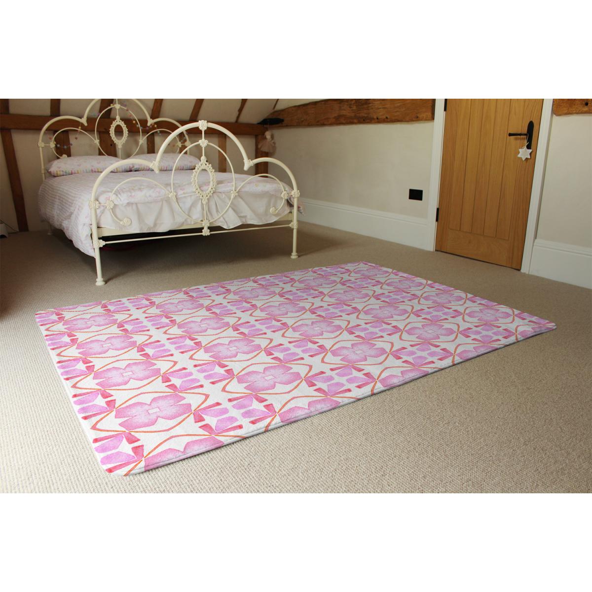 Orange Sublime Boho Chic Summer Design Rug - Pink / 150cm – image 3