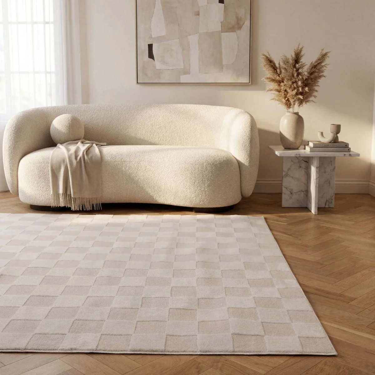 The Rugs Loft Checkerboard Design Textured Rug - Green / 150cm โ image 18