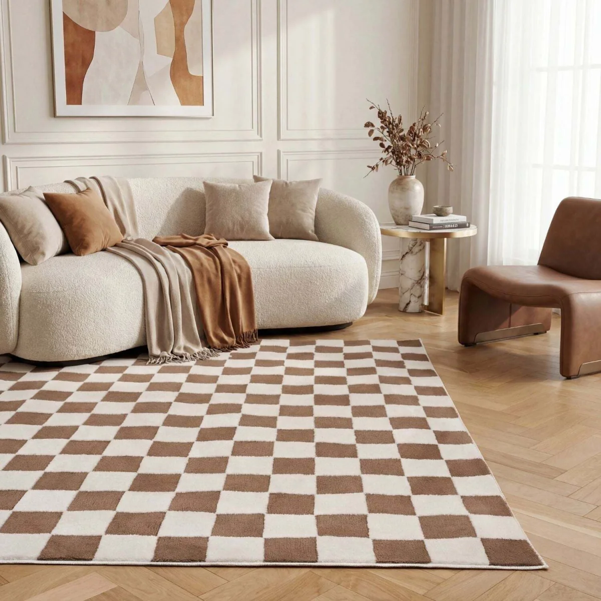 The Rugs Loft Checkerboard Design Textured Rug - Green / 150cm โ image 26