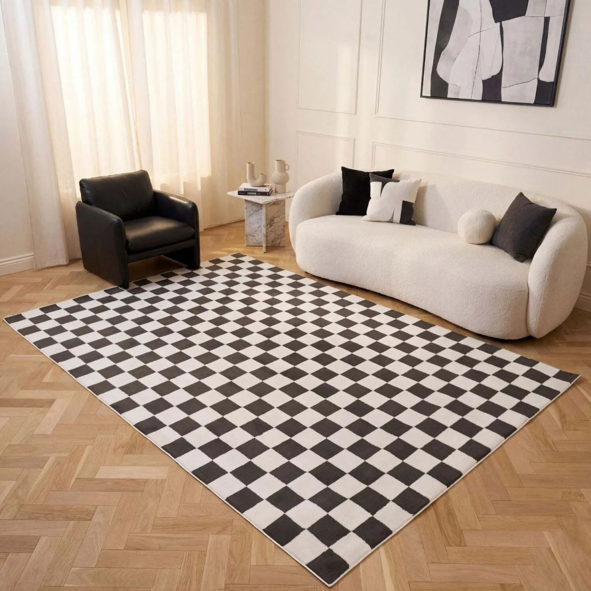The Rugs Loft Checkerboard Design Textured Rug - Green / 150cm โ image 31