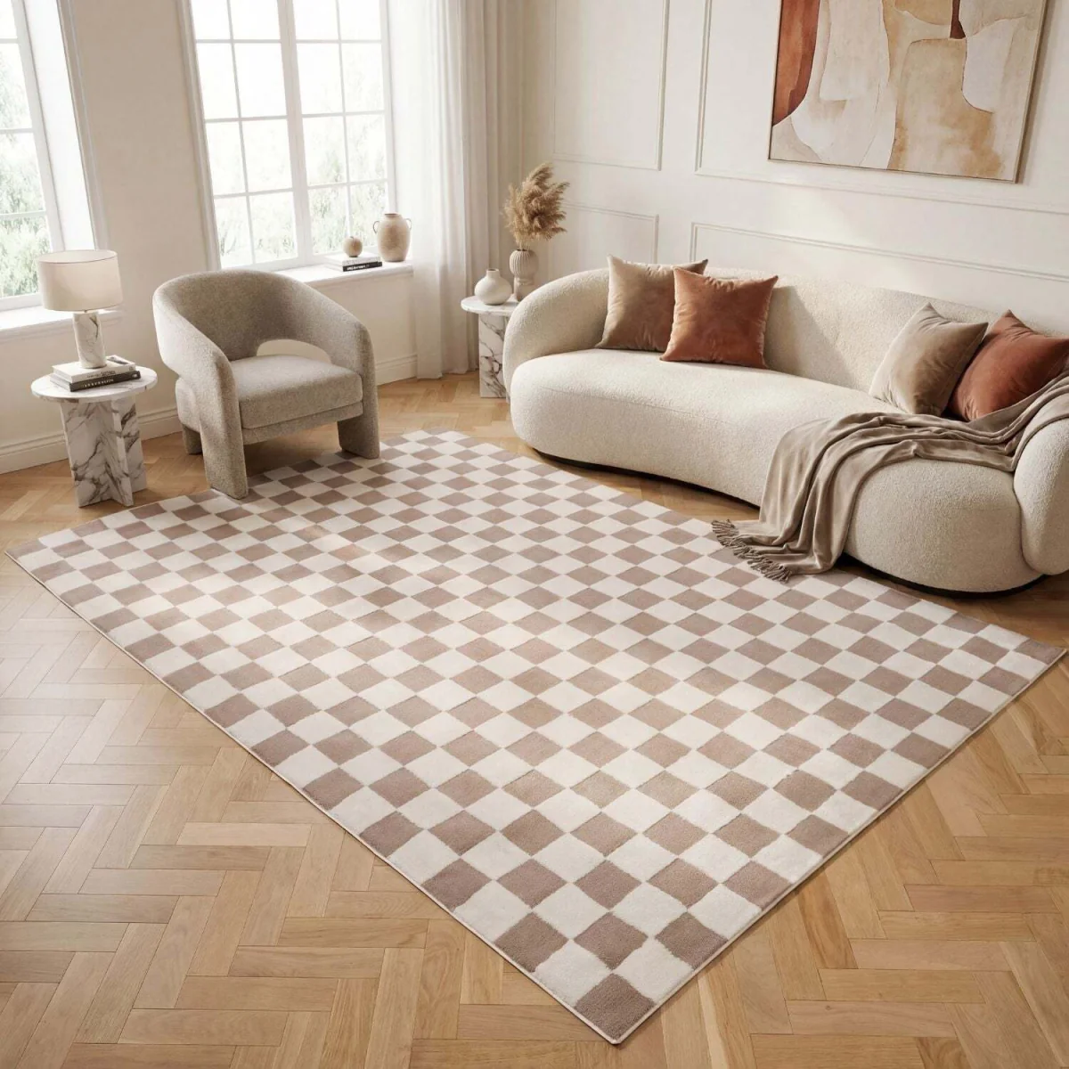 The Rugs Loft Checkerboard Design Textured Rug - Green / 150cm โ image 42
