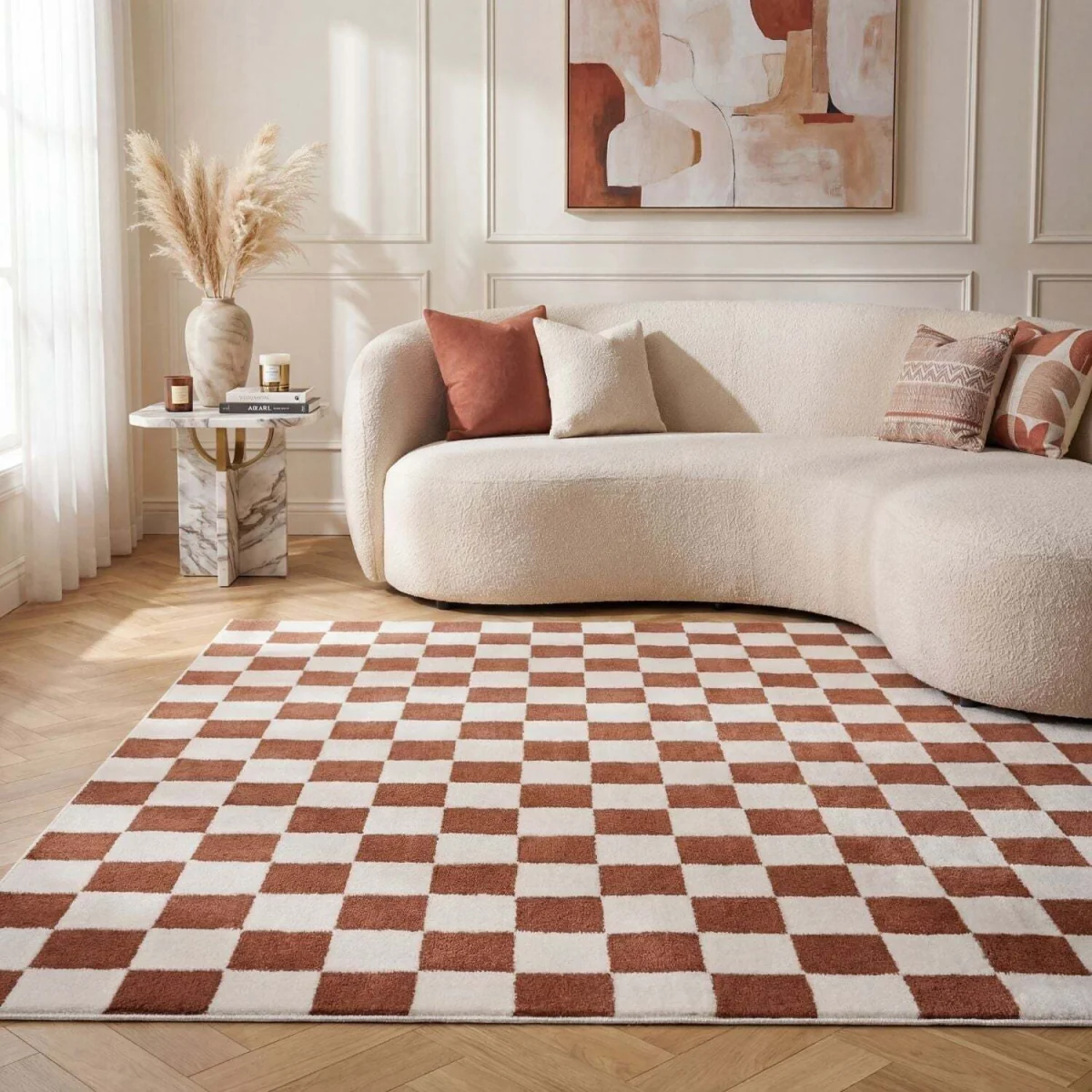 The Rugs Loft Checkerboard Design Textured Rug - Green / 150cm โ image 51