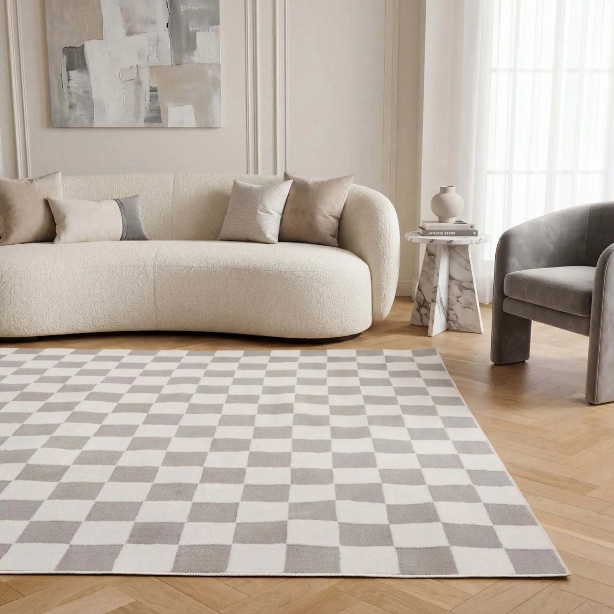The Rugs Loft Checkerboard Design Textured Rug - Green / 150cm โ image 59