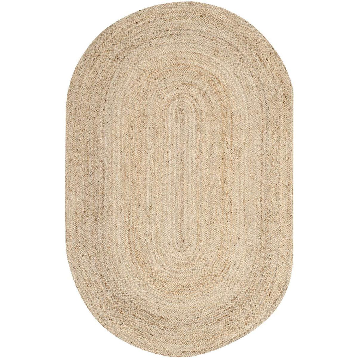 Hand Braided Jute Oval Rug - Orange / 120cm / 180cm – image 3