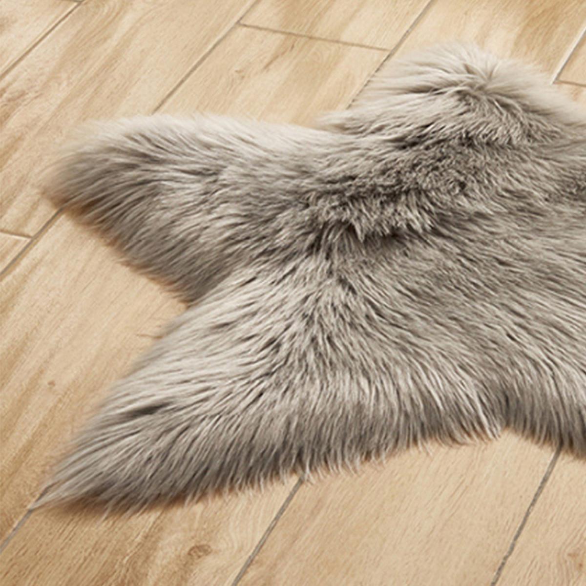 Shag Faux Fluffy Rug Star Shaped - Grey – image 2