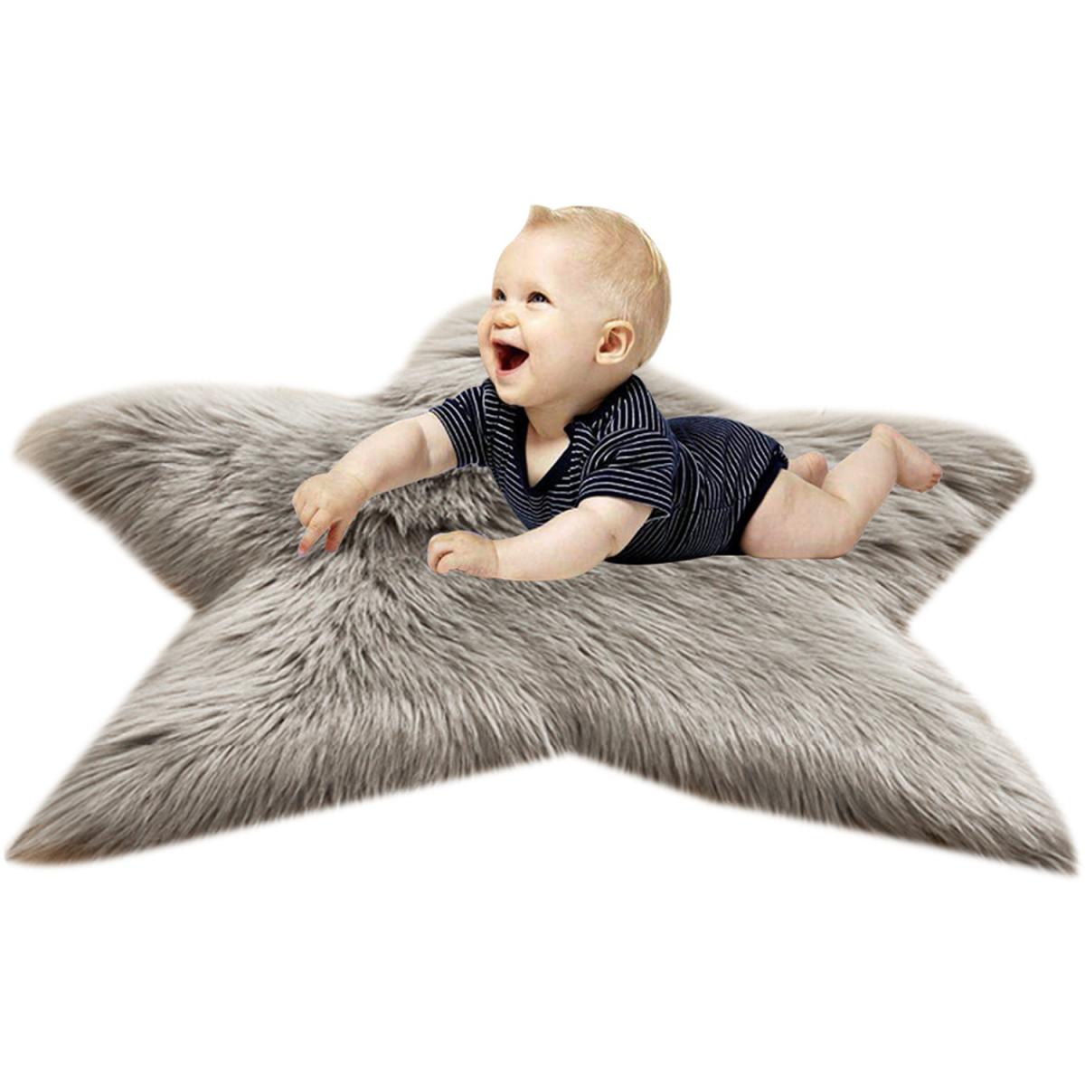 Shag Faux Fluffy Rug Star Shaped - Grey – image 3
